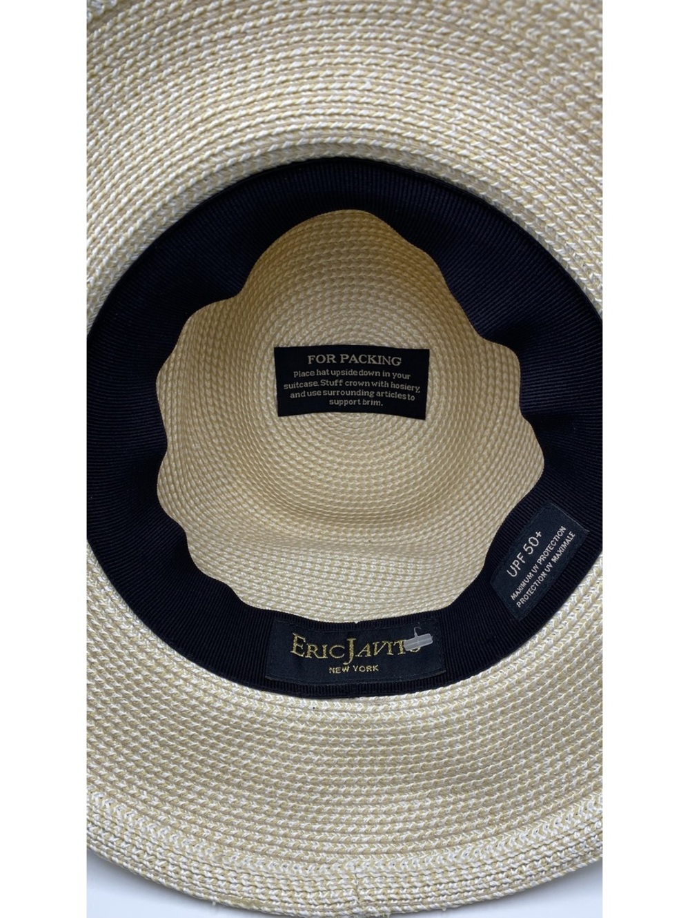 Eric Javits New York Straw Fedora Hat with Black Band